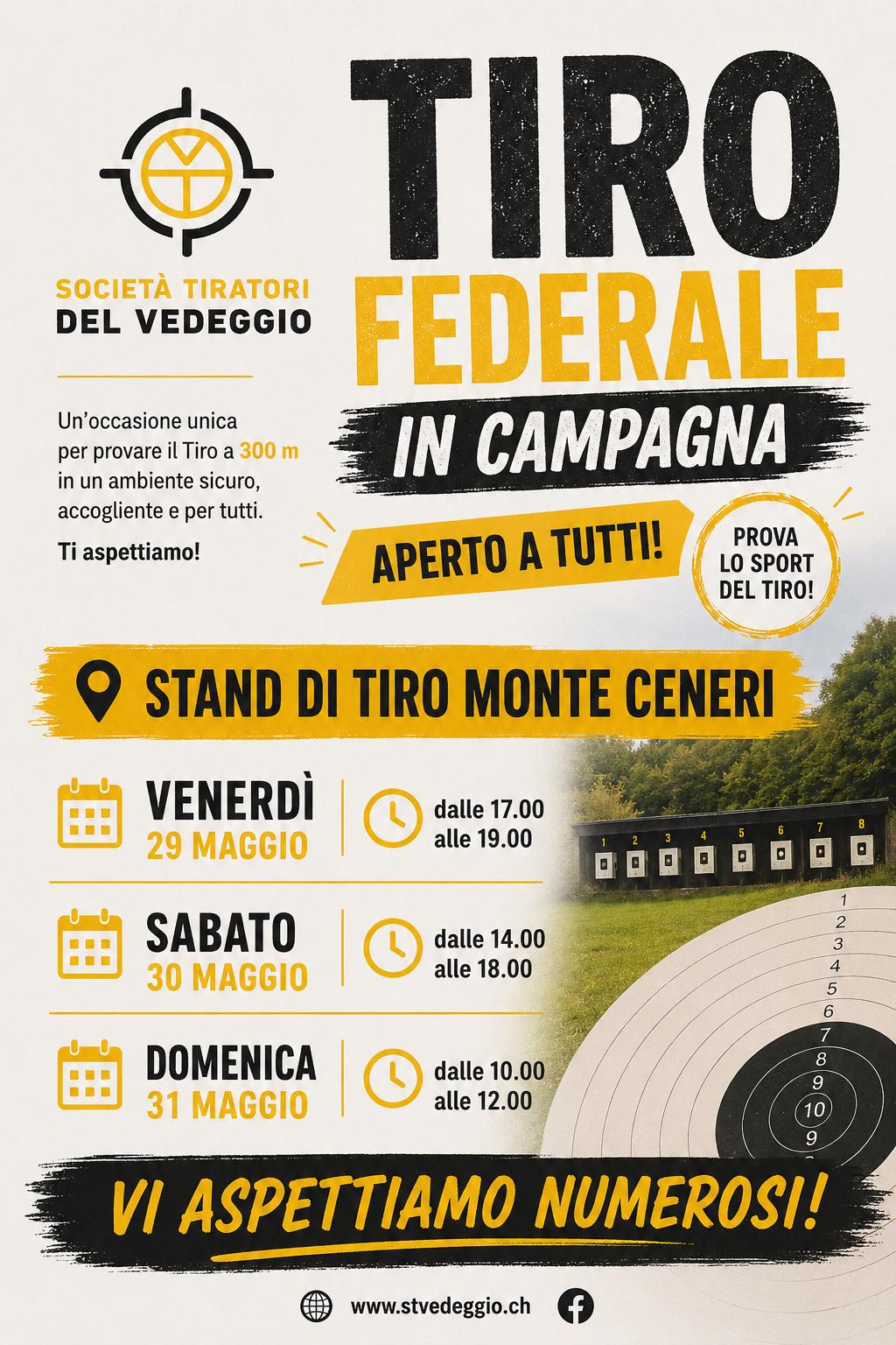 Locandina del Tiro federale in campagna allo stand di tiro del Monte Ceneri