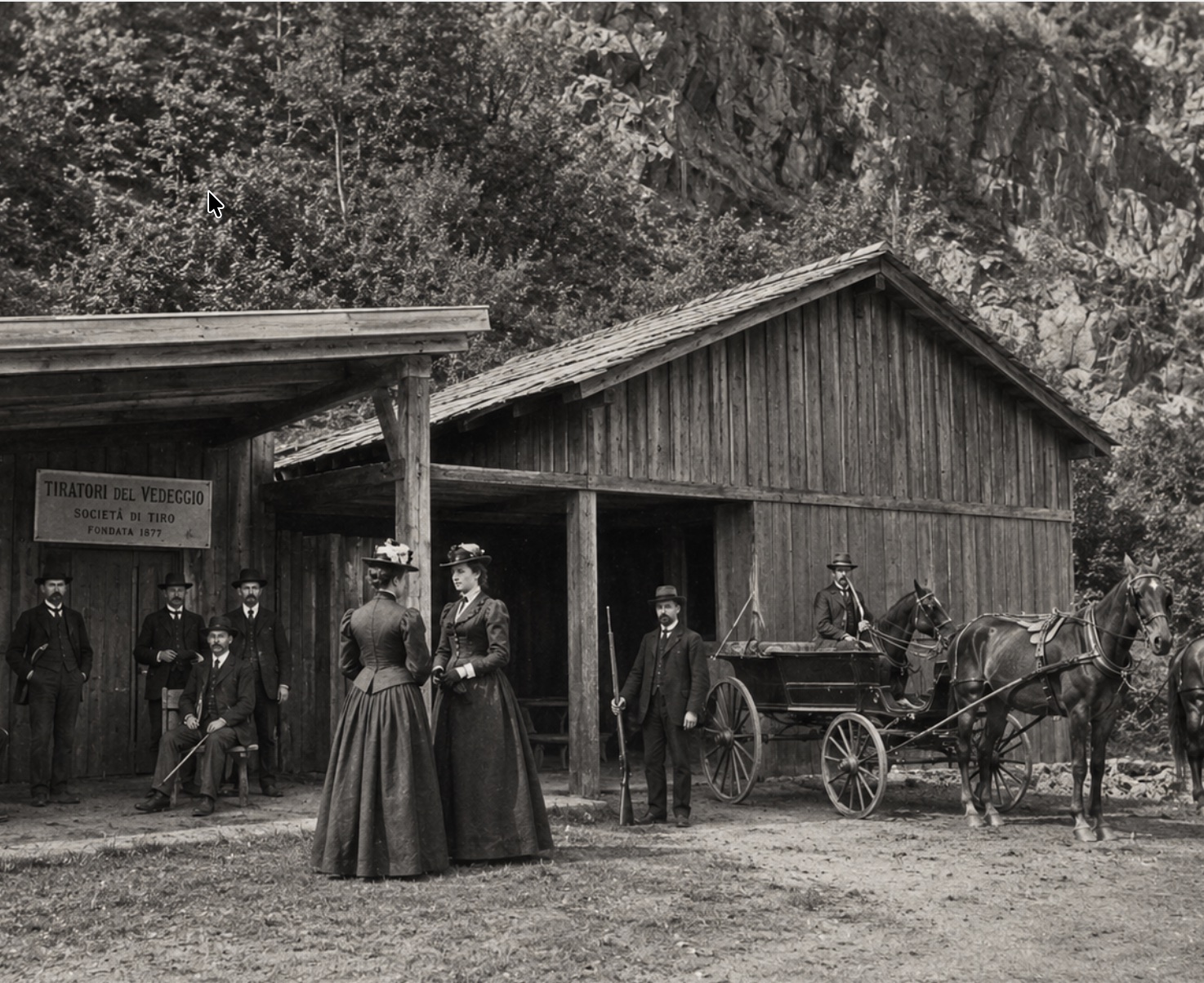 Sede storica dei Tiratori del Vedeggio (foto d'epoca)