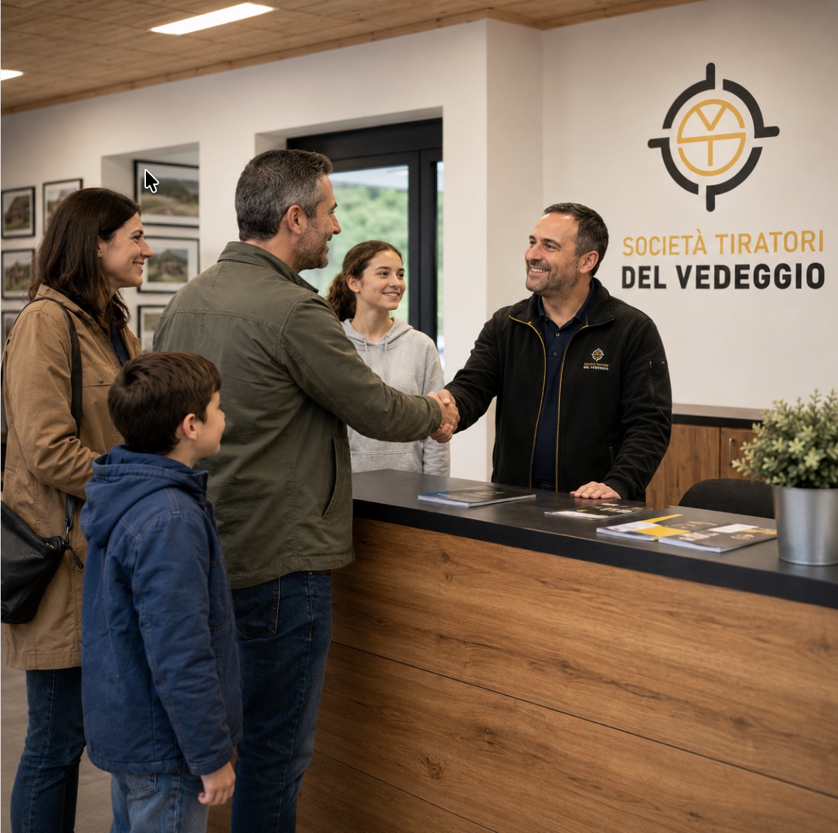 Accoglienza di una famiglia alla sede STV